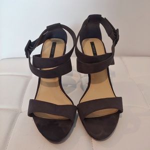 Forever 21 Gray Open Toe Heels